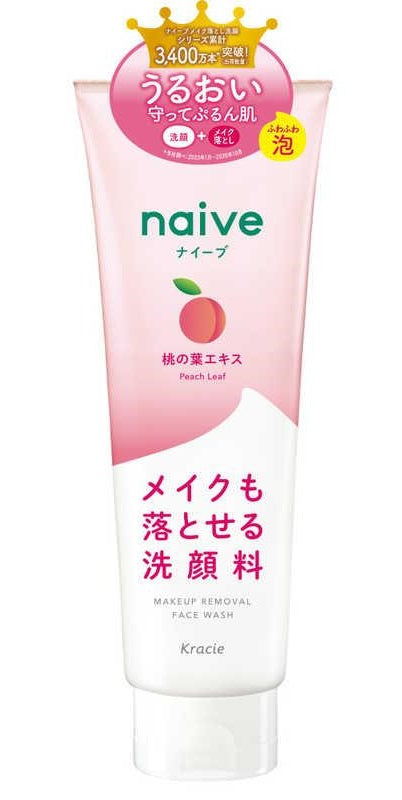 クラシエ ナイーブ メイク落とし洗顔フォーム【桃の葉エキス配合】200g x 36本/ケース, 日本製 Kracie NAIVE Make-up Remover & Facial Foam 【Peach Leaf Extract】 200g x 36 count/ case, Made in Japan