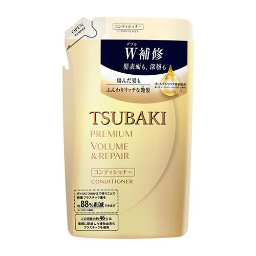 資生堂 TSUBAKI プレミアムボリューム&リペア シャンプー/コンディショナー 詰替え 330ml x 18pack/ケース, 日本製 Shiseido TSUBAKI Premium Volume & Repair Shampoo/Conditioner 330ml Refill x 18 packs/ case, Made in Japan