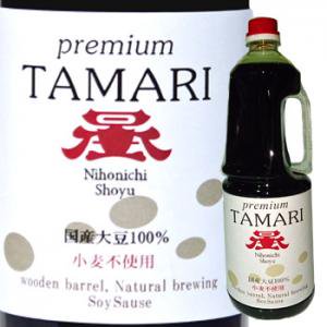 日本一しょうゆ グルテンフリー プレミアム たまりしょうゆ 1.8L x 6本/ ケース, 日本産, Nihonichi Shoyu Gluten-free Premium Tamari Shoyu (Soy Sauce) naturally brewed in traditional wooden barrel, 1.8L x 6 bottles/ case, Product of Japan