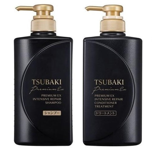 資生堂 TSUBAKI プレミアムEX インテンシブリペア シャンプ-/コンディショナー 490ml x 9本/ケース, 日本製 Shiseido TSUBAKI Premium EX Intensive Repair Shampoo/Conditioner 490ml x 9 bottles/ case, Made in Japan