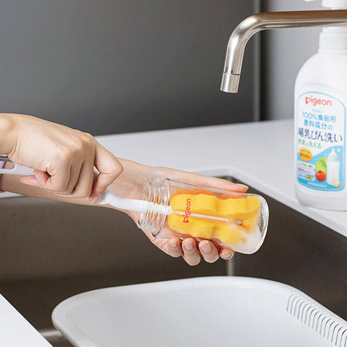 ピジョン 哺乳びん洗浄用スポンジブラシ, Pigeon Baby Plastic Feeding Bottle Cleaning Sponge Brush