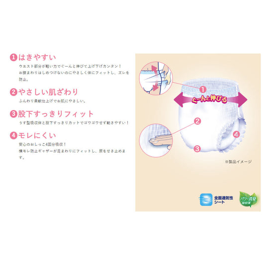 リブドゥ リフレ はくパンツ うす型長時間安心 大きい人のはくパンツ 3L 14枚, Livedo REFRE Incontinence Protective Underwear (Adult Diapers), Unisex, 3L Size 14 count