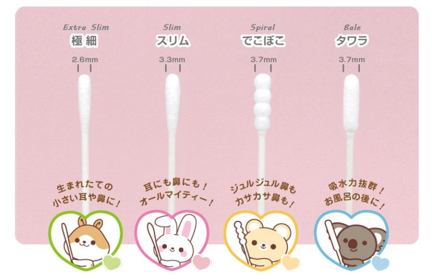山洋 ベビー綿棒 極細280本 日本製 Sanyo Baby Cotton Swab with Extra Slim Head 280 count/ pack, Made in Japan