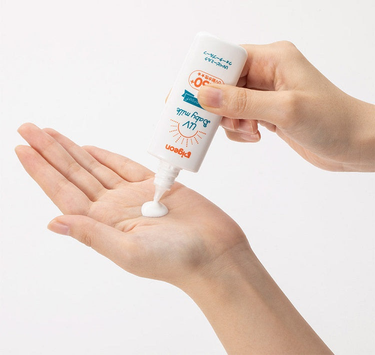 ピジョン UVベビーミルク ウォータープルーフ SPF50+ PA++++ 50g, Pigeon UV Sunscreen Baby Milk Waterproof SPF50+ PA++++ 50g, Made in Japan