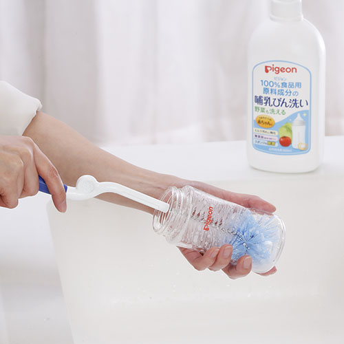 ピジョン ガラス製哺乳びん洗浄用ナイロンブラシ, Pigeon Baby Glass Feeding Bottle Cleaning Nylon Brush