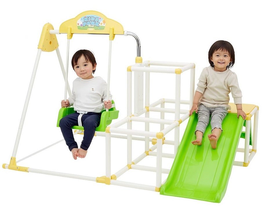 ノナカ おりたたみキッズパーク EXプラス 2~5才用, 日本ブランド, Nonaka Foldable 4 in 1 indoor Kids Park (Model: EX Plus) with Slide, Swing, Climbing Jungle gym, and Gymnastics horizontal bar for 2-5 year old, Japan Brand, Designed in Japan