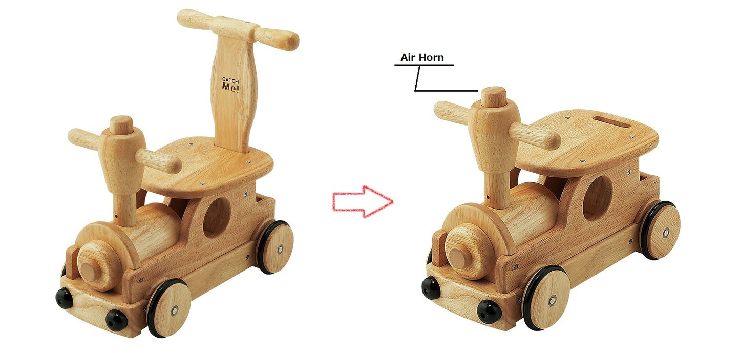 ノナカ 木製 汽車タイプ 乗用玩具 押手付 1~3才未満用, 4台/ケース, 日本ブランド, Nonaka 2 in 1 Wooden Ride-on Train for 1-3 year old, Eco-friendly, 4 count/case, Japan Brand, Designed in Japan
