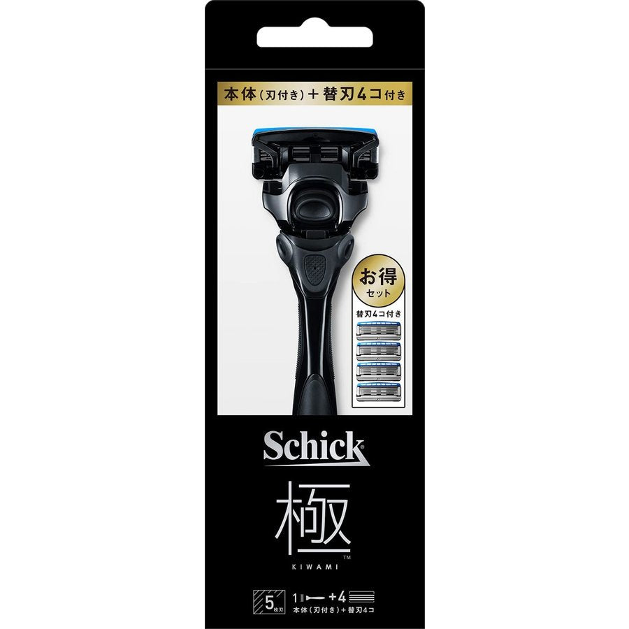 シック キワミコンボパック(ホルダー刃付+替刃4コ)TSCK5-111 CMB, Schick KIWAMI Razor for Men Combo Pack (1 holder with blade + 4 refill) TSCK5-111CMB