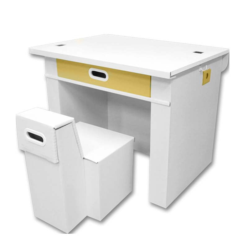 こども用段ボール製デスクセット 3-7歳(おべんきょうごっこ)日本製, Kids Cardboard Desk and Chair Set 3-7 year old, Made in Japan
