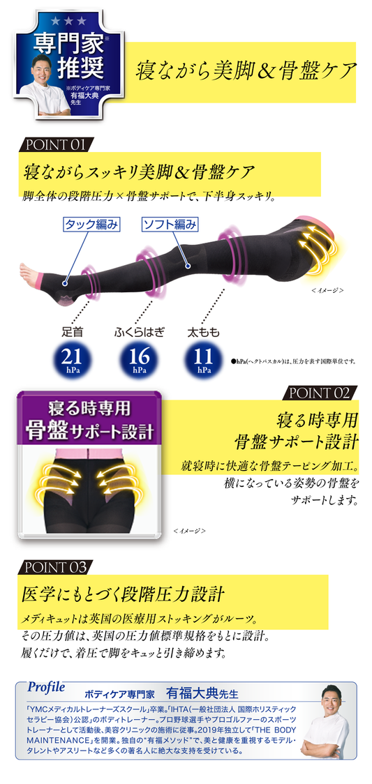 Dr. Scholl メディキュット ボディシェイプスパッツ 寝ながら美脚&骨盤ケア M 日本製 Dr. Scholl MediQtto Bodyshape Sliming Spats while sleeping, Pelvis support M, Made in Japan