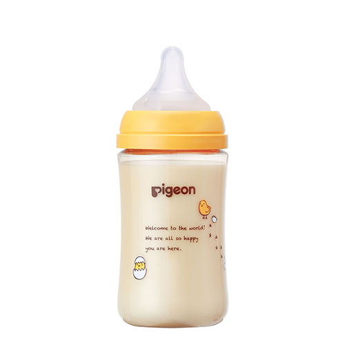 ピジョン 哺乳びん プラスチック(PPSU) 240ml (乳首Mサイズ付)【Bird】Pigeon SofTouch Baby Feeding Bottle Plastic (PPSU) 240ml (with M size Nipple) 【Bird】