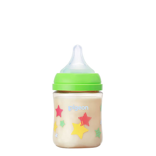 ピジョン 哺乳びん プラスチック(PPSU) 160ml (乳首SSサイズ付)【Star】Pigeon SofTouch Baby Feeding Bottle Plastic (PPSU) 160ml (with SS size Nipple) 【Star】