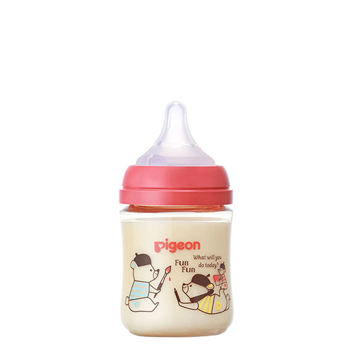 ピジョン 哺乳びん プラスチック(PPSU) 160ml (乳首SSサイズ付)【Bear】Pigeon SofTouch Baby Feeding Bottle Plastic (PPSU) 160ml (with SS size Nipple) 【Bear】