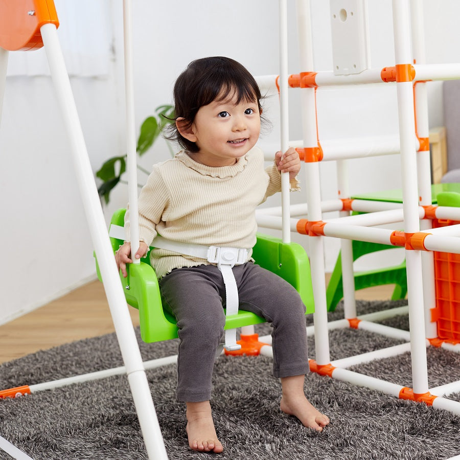 ノナカ おりたたみロングスロープ キッズパーク SPプラス 2~5才用, 日本ブランド, Nonaka Foldable 4 in 1 indoor Kids Park (Model: SP Plus) with Long Slide, Swing, Climbing Jungle gym, and Gymnastics horizontal bar for 2-5 year old, Japan Brand, Designed in Japan