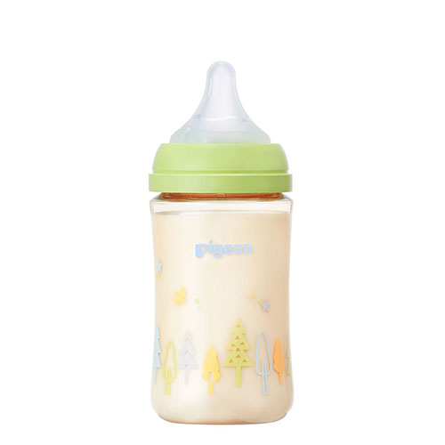 ピジョン 哺乳びん プラスチック(PPSU) 240ml (乳首Mサイズ付)【Tree】Pigeon SofTouch Baby Feeding Bottle Plastic (PPSU) 240ml (with M size Nipple) 【Tree】