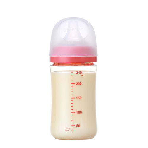 ピジョン 哺乳びん プラスチック(PPSU) 240ml (乳首Mサイズ付)【Bear】Pigeon SofTouch Baby Feeding Bottle Plastic (PPSU) 240ml (with M size Nipple) 【Bear】