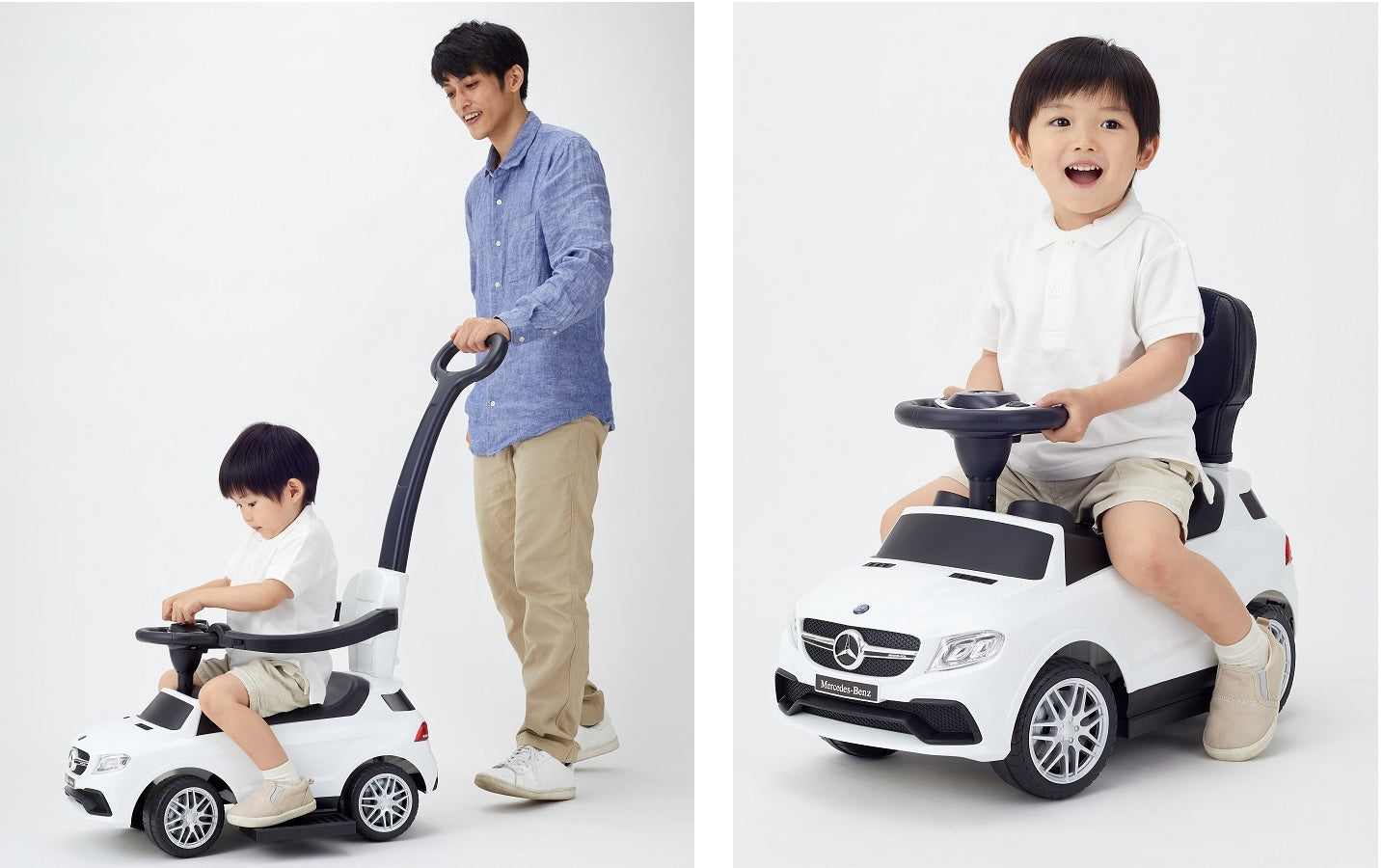 ノナカ 乗用メルセデスベンツ AMG GLE 63 押手付, 10か月~5才用, 2台/ケース, 日本ブランド, Nonaka Ride-on Toy Mercedes AMG GLE 63 with push-handle, for 10 months - 5 year old, 2 count/case, Japan Brand