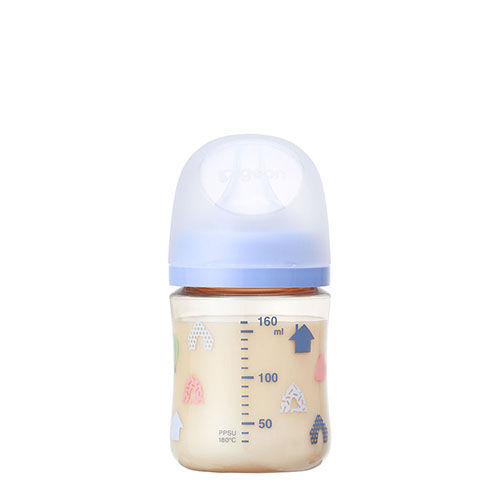 ピジョン 哺乳びん プラスチック(PPSU) 160ml (乳首SSサイズ付)【House】Pigeon SofTouch Baby Feeding Bottle Plastic (PPSU) 160ml (with SS size Nipple) 【House】