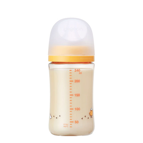 ピジョン 哺乳びん プラスチック(PPSU) 240ml (乳首Mサイズ付)【Bird】Pigeon SofTouch Baby Feeding Bottle Plastic (PPSU) 240ml (with M size Nipple) 【Bird】