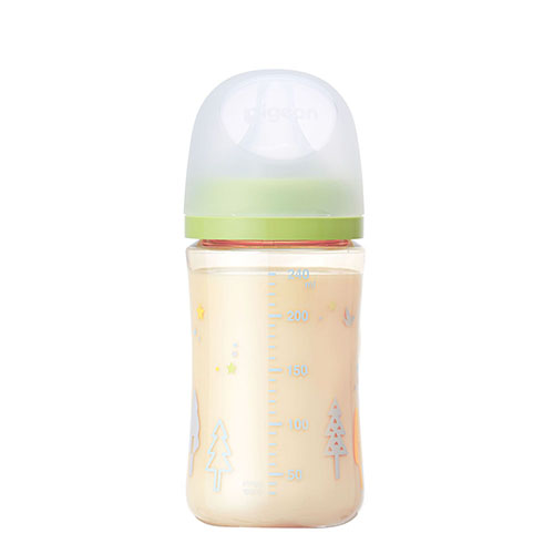 ピジョン 哺乳びん プラスチック(PPSU) 240ml (乳首Mサイズ付)【Tree】Pigeon SofTouch Baby Feeding Bottle Plastic (PPSU) 240ml (with M size Nipple) 【Tree】