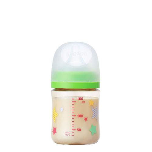 ピジョン 哺乳びん プラスチック(PPSU) 160ml (乳首SSサイズ付)【Star】Pigeon SofTouch Baby Feeding Bottle Plastic (PPSU) 160ml (with SS size Nipple) 【Star】