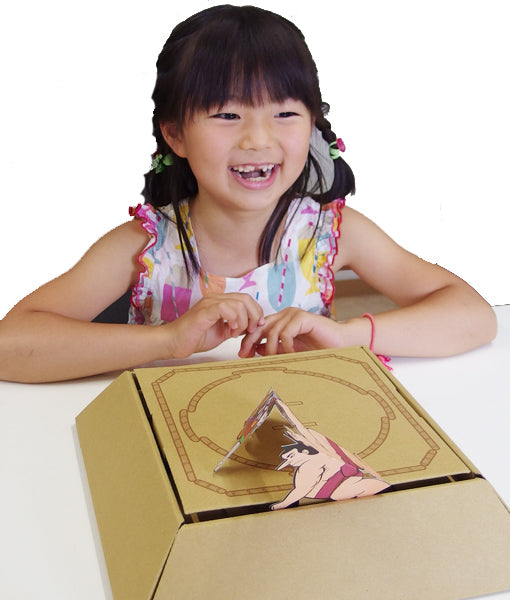 段ボール製 紙ずもう 日本製, Cardboard Japanese Traditional Game; Kami-Zumo (Paper Sumo) , Made in Japan