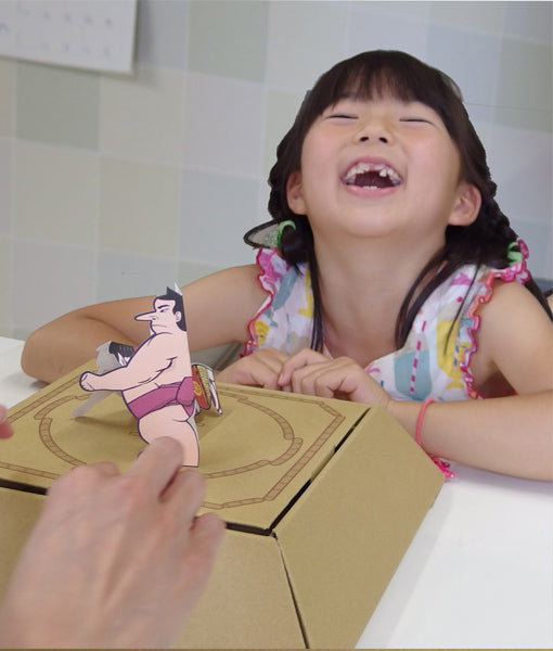 段ボール製 紙ずもう 日本製, Cardboard Japanese Traditional Game; Kami-Zumo (Paper Sumo) , Made in Japan