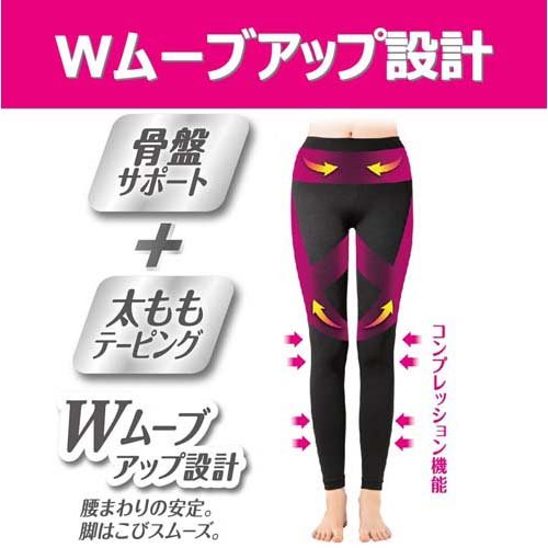 ピップ スリムウォーク Beau-Acty 美脚&美尻レギンス PH739 ブラックM-L 日本製, Pip SLIMWALK Beau-Acty Beautiful Legs & Hip Leggings for Sport PH739 Black M-L, Made in Japan