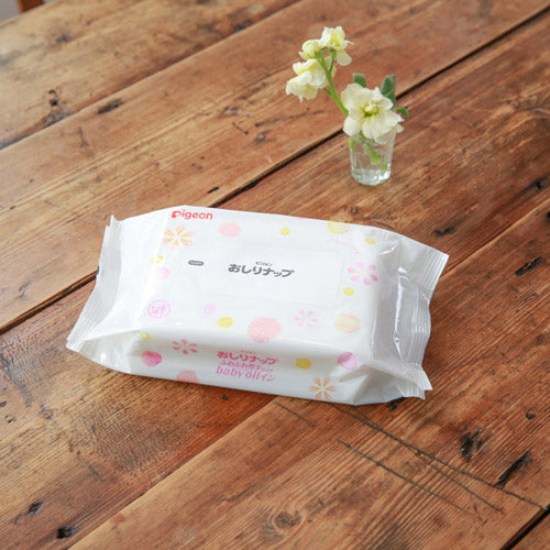 ピジョン おしりナップ ふわふわ厚手仕上げ ベビーオイルイン 66枚 6個パック 日本製 Pigeon Baby Wipes, Soft and Thick, Baby oil-added 66 count x 6 /pack Made in Japan