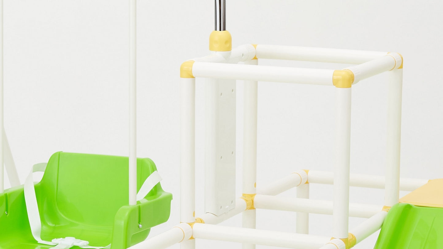 ノナカ おりたたみキッズパーク EXプラス 2~5才用, 日本ブランド, Nonaka Foldable 4 in 1 indoor Kids Park (Model: EX Plus) with Slide, Swing, Climbing Jungle gym, and Gymnastics horizontal bar for 2-5 year old, Japan Brand, Designed in Japan