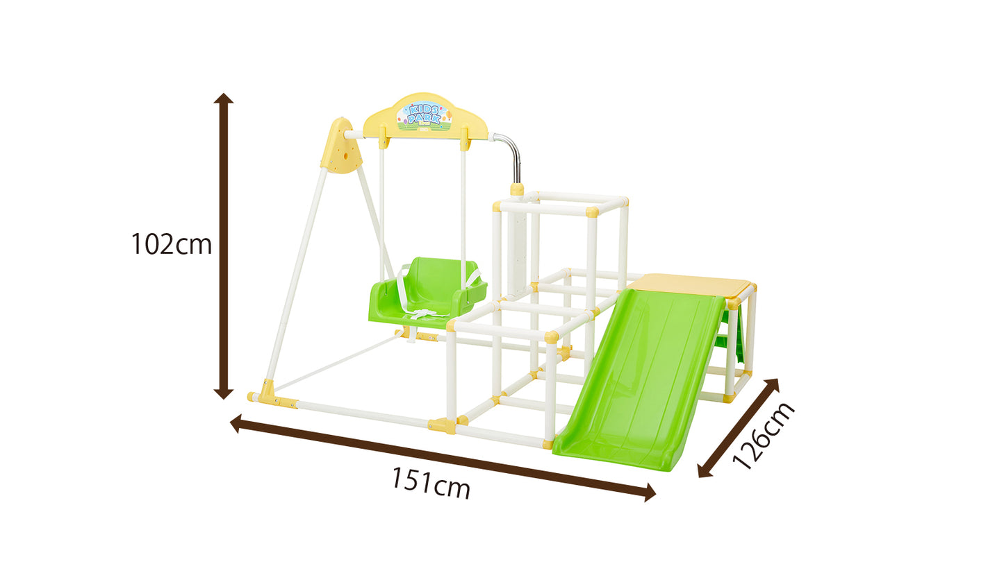 ノナカ おりたたみキッズパーク EXプラス 2~5才用, 日本ブランド, Nonaka Foldable 4 in 1 indoor Kids Park (Model: EX Plus) with Slide, Swing, Climbing Jungle gym, and Gymnastics horizontal bar for 2-5 year old, Japan Brand, Designed in Japan