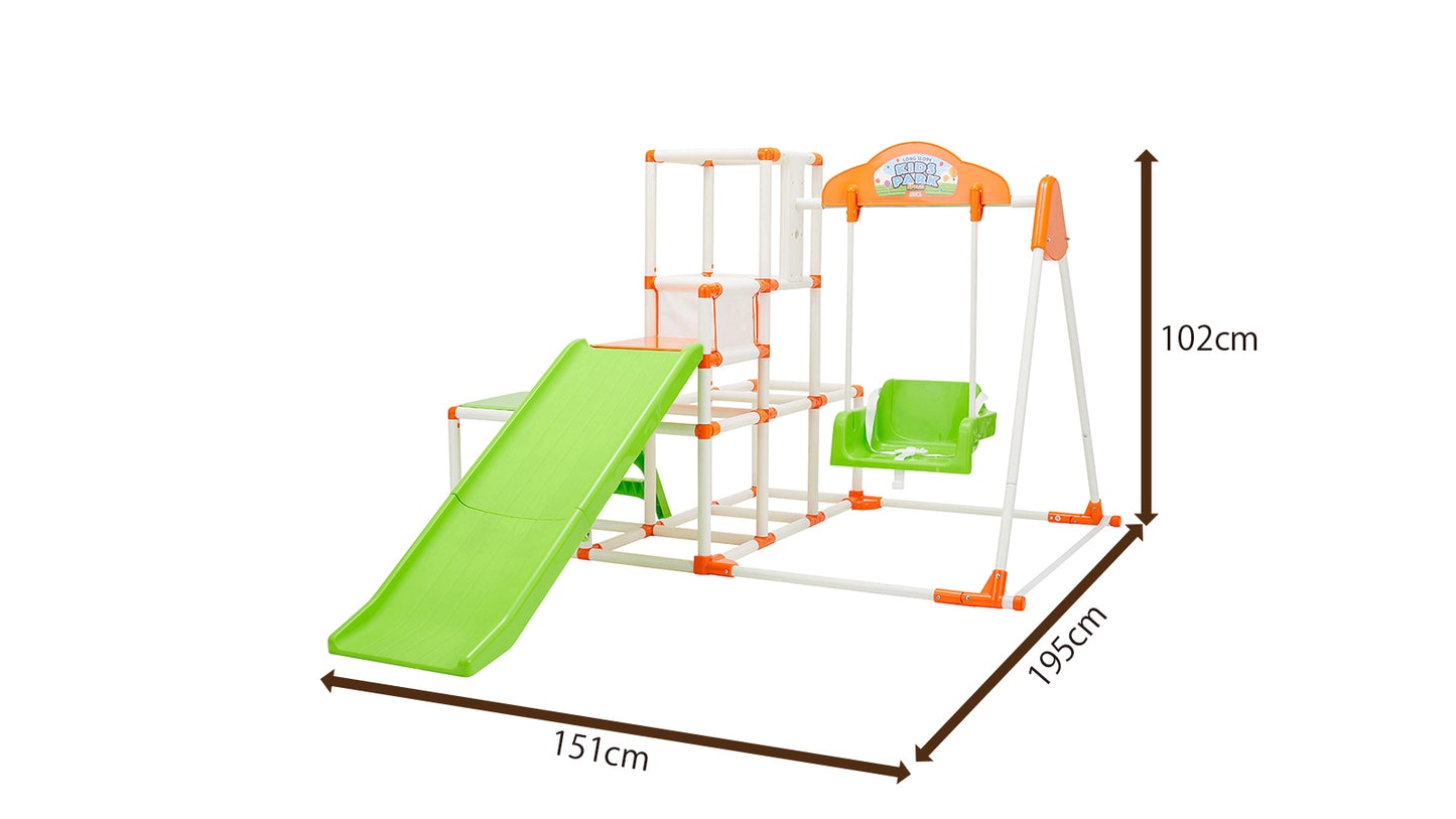 ノナカ おりたたみロングスロープ キッズパーク SPプラス 2~5才用, 日本ブランド, Nonaka Foldable 4 in 1 indoor Kids Park (Model: SP Plus) with Long Slide, Swing, Climbing Jungle gym, and Gymnastics horizontal bar for 2-5 year old, Japan Brand, Designed in Japan