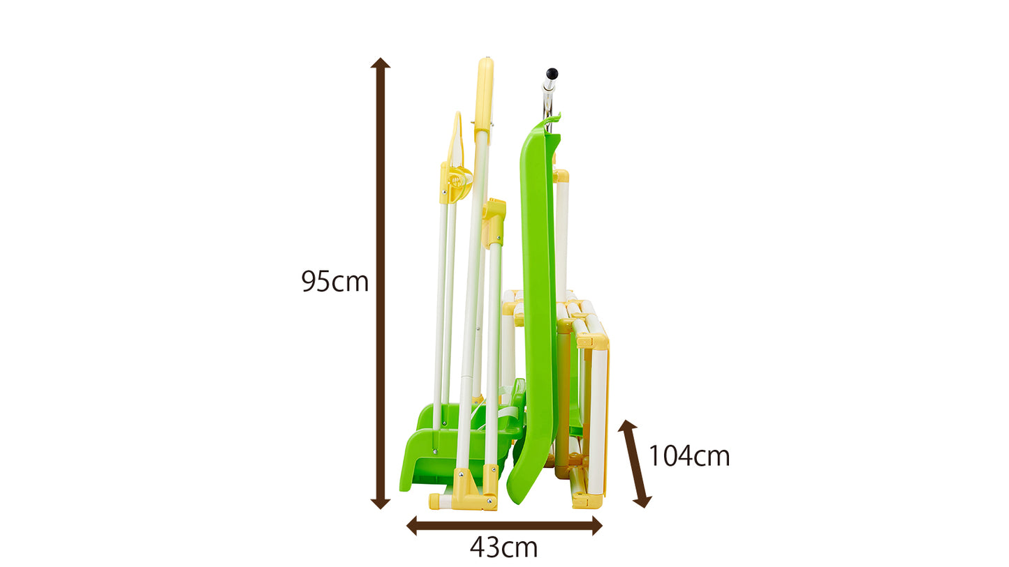ノナカ おりたたみキッズパーク EXプラス 2~5才用, 日本ブランド, Nonaka Foldable 4 in 1 indoor Kids Park (Model: EX Plus) with Slide, Swing, Climbing Jungle gym, and Gymnastics horizontal bar for 2-5 year old, Japan Brand, Designed in Japan
