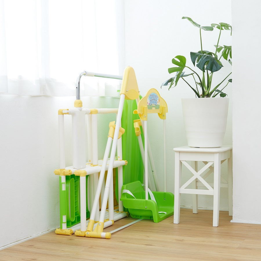 ノナカ おりたたみキッズパーク EXプラス 2~5才用, 日本ブランド, Nonaka Foldable 4 in 1 indoor Kids Park (Model: EX Plus) with Slide, Swing, Climbing Jungle gym, and Gymnastics horizontal bar for 2-5 year old, Japan Brand, Designed in Japan