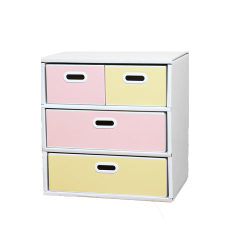 段ボール製 整理ダンス チェスト Bタイプ(3段仕様)日本製, Cardboard Drawer Dresser B-type (4 Drawer, 3 Tier), Made in Japan