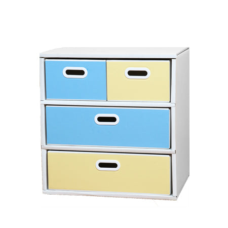 段ボール製 整理ダンス チェスト Bタイプ(3段仕様)日本製, Cardboard Drawer Dresser B-type (4 Drawer, 3 Tier), Made in Japan