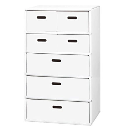 段ボール製 整理ダンス チェスト Bタイプ(5段仕様)日本製, Cardboard Drawer Dresser B-type (7 Drawer, 5 Tier), Made in Japan