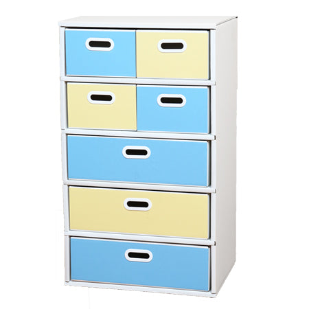 段ボール製 整理ダンス チェスト Bタイプ(5段仕様)日本製, Cardboard Drawer Dresser B-type (7 Drawer, 5 Tier), Made in Japan