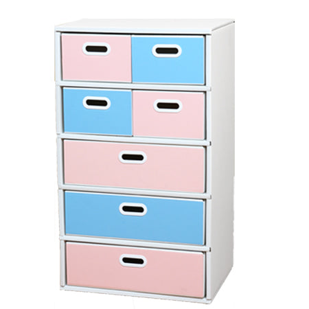 段ボール製 整理ダンス チェスト Bタイプ(5段仕様)日本製, Cardboard Drawer Dresser B-type (7 Drawer, 5 Tier), Made in Japan