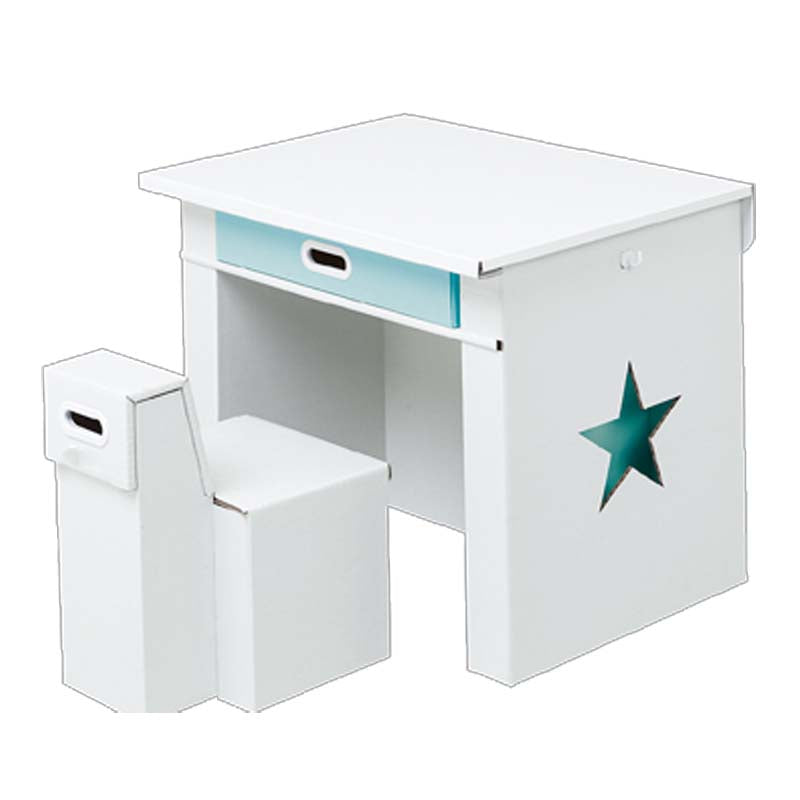 こども用段ボール製デスクセット 3-7歳(エコかわデスクセット)日本製, Kids Cardboard Kawaii Desk and Chair Set 3-7 year old, Made in Japan