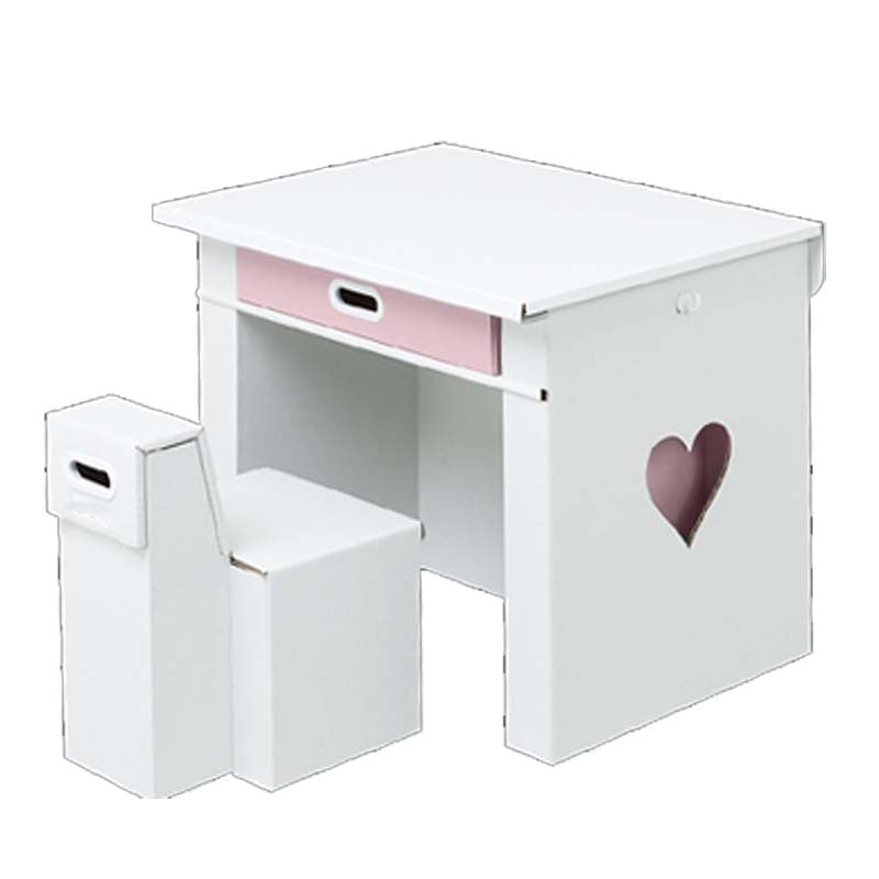 こども用段ボール製デスクセット 3-7歳(エコかわデスクセット)日本製, Kids Cardboard Kawaii Desk and Chair Set 3-7 year old, Made in Japan