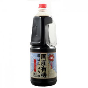 国産有機濃口しょうゆ（一番しぼり）1.8L x 6本/ ケース, 日本産, Organic Koikuchi Shoyu (Dark Soy Sauce) brewed in traditional wooden barrels, 1.8L x 6 bottles, Product of Japan