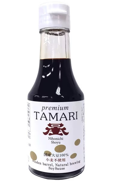 日本一しょうゆ グルテンフリー プレミアム たまりしょうゆ 150ml x 20本/ ケース, 日本産, Nihonichi Shoyu Gluten-free Premium Tamari Shoyu (Soy Sauce) naturally brewed in traditional wooden barrel, 150ml x 20 bottles/ case, Product of Japan