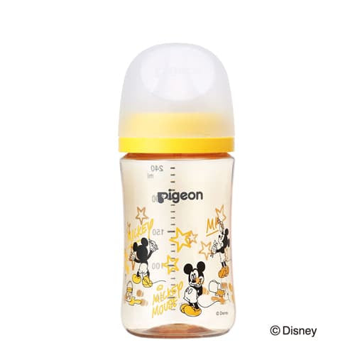 ピジョン 哺乳びん プラスチック(PPSU)  240ml (乳首Mサイズ付）【Disney】Pigeon SofTouch Baby Feeding Bottle Plastic (PPSU) 240ml  (with M size Nipple) 【Disney】