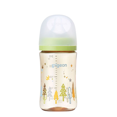 ピジョン 哺乳びん プラスチック(PPSU)  240ml (乳首Mサイズ付）【Tree】Pigeon SofTouch Baby Feeding Bottle Plastic (PPSU) 240ml  (with M size Nipple) 【Tree】