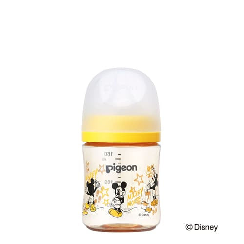 ピジョン 哺乳びん プラスチック(PPSU)  160ml (乳首SSサイズ付）【Disney】Pigeon SofTouch Baby Feeding Bottle Plastic (PPSU) 160ml  (with SS size Nipple) 【Disney】