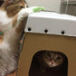 段ボール製猫ハウス とびばこ型 爪とぎ2枚付き 日本製, Cardboard Cat Playhouse Vaulting box-type with scratching board (2 pcs) Made in Japan