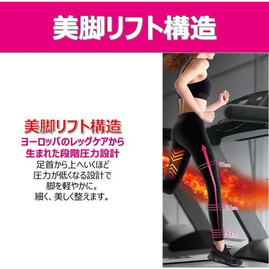 ピップ スリムウォーク Beau-Acty 燃焼フィットネスレギンス PH763 Black L, Pip SLIMWALK Beau-Acty Combustion Fitness Leggings for Sport PH763 Black L