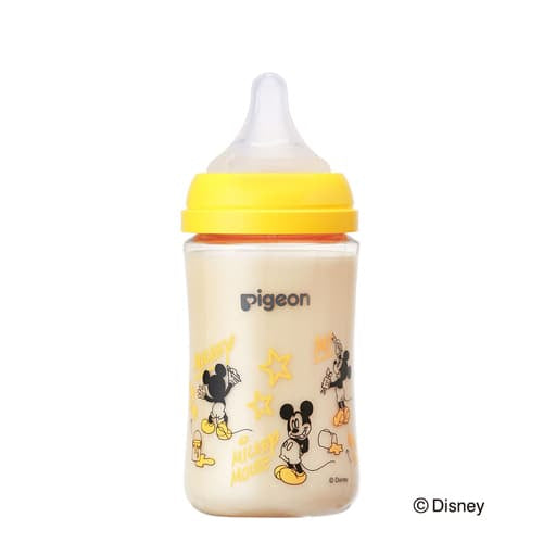 ピジョン 哺乳びん プラスチック(PPSU)  240ml (乳首Mサイズ付）【Disney】Pigeon SofTouch Baby Feeding Bottle Plastic (PPSU) 240ml  (with M size Nipple) 【Disney】