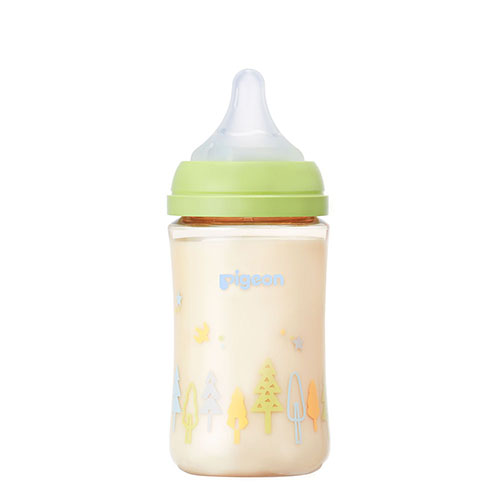 ピジョン 哺乳びん プラスチック(PPSU)  240ml (乳首Mサイズ付）【Tree】Pigeon SofTouch Baby Feeding Bottle Plastic (PPSU) 240ml  (with M size Nipple) 【Tree】